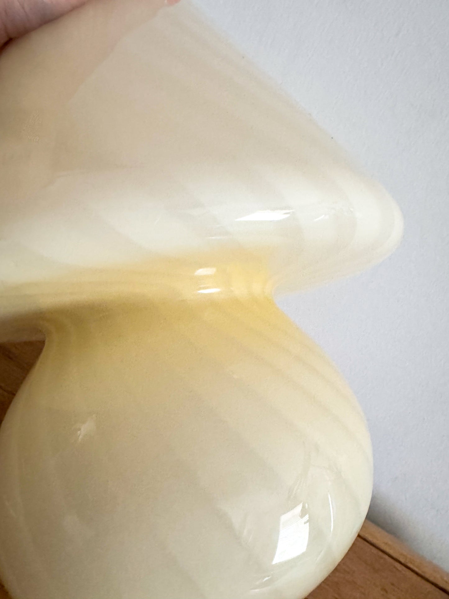 Medium Murano Lamp Butter Light Yellow Murano Vintage Swirl Glass Italian