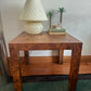 Vintage 1980s Laminated Burlwood Side Table Mid Century