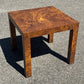 Vintage 1980s Laminated Burlwood Side Table Mid Century