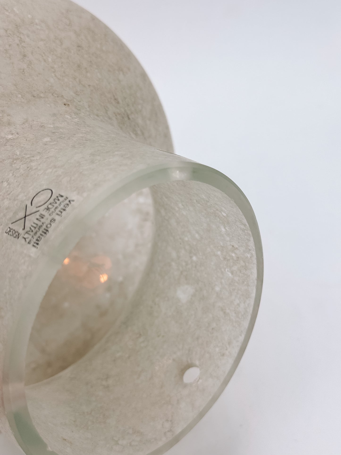 2 Murano Scavo Glass Double Gourd Pendant Fixture by Vetri Soffiati, Italy - Just Glasses