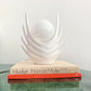 Italian Sculptural White Ceramic Cactus Table Lamp with Opaline Bulb, 1970s