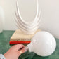 Italian Sculptural White Ceramic Cactus Table Lamp with Opaline Bulb, 1970s