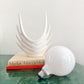 Italian Sculptural White Ceramic Cactus Table Lamp with Opaline Bulb, 1970s