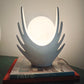 Italian Sculptural White Ceramic Cactus Table Lamp with Opaline Bulb, 1970s