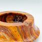 Large Brown Marble Onyx Swirl Ashtray - Cream Red Mid Century