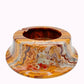 Large Brown Marble Onyx Swirl Ashtray - Cream Red Mid Century