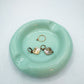 Vintage Pastel Green Ceramic Ashtray, Postmodern Design, Circa 1980
