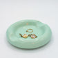 Vintage Pastel Green Ceramic Ashtray, Postmodern Design, Circa 1980
