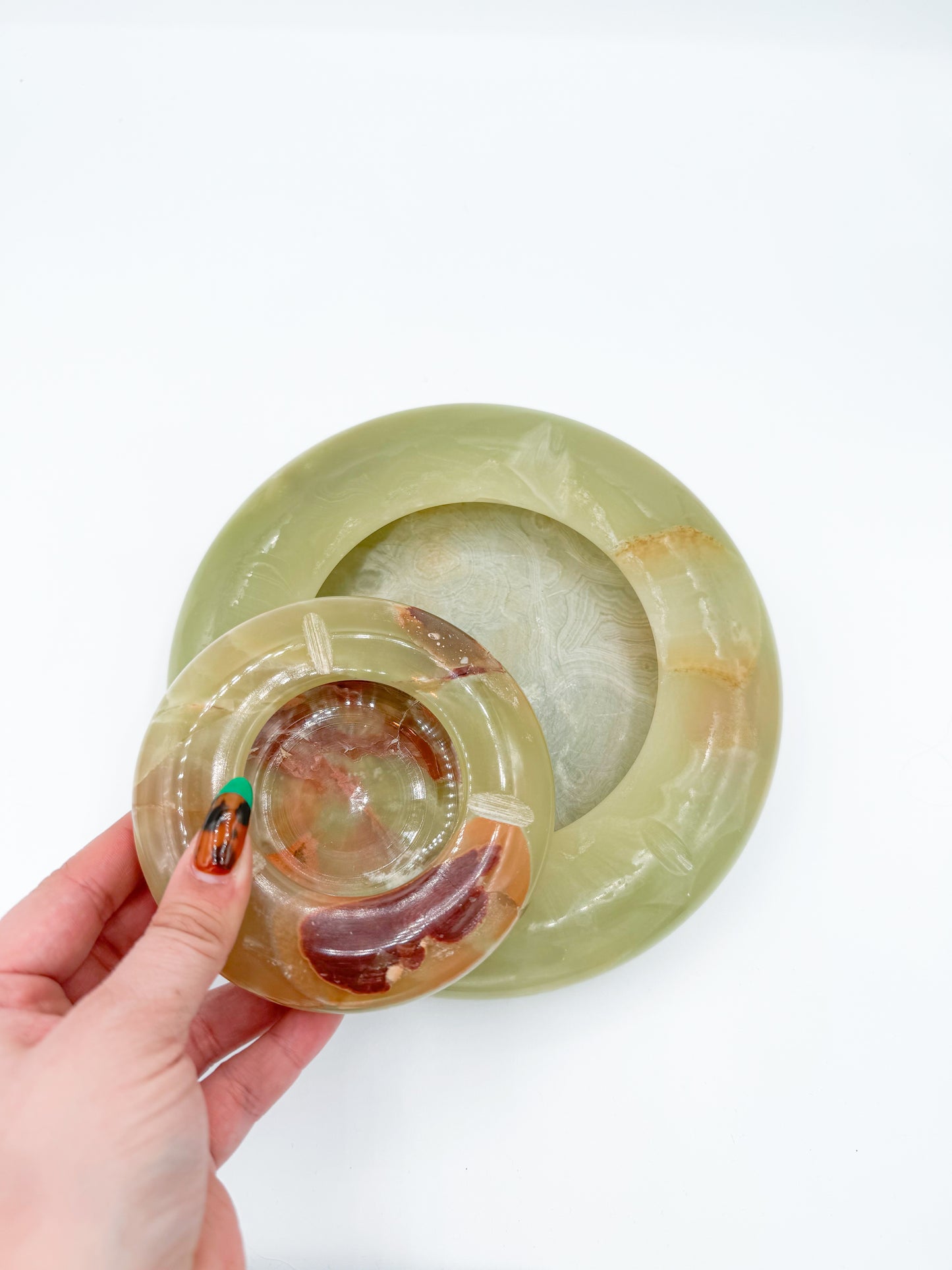 Onyx Catchall Ashtray, 1970s Green Brown - Large