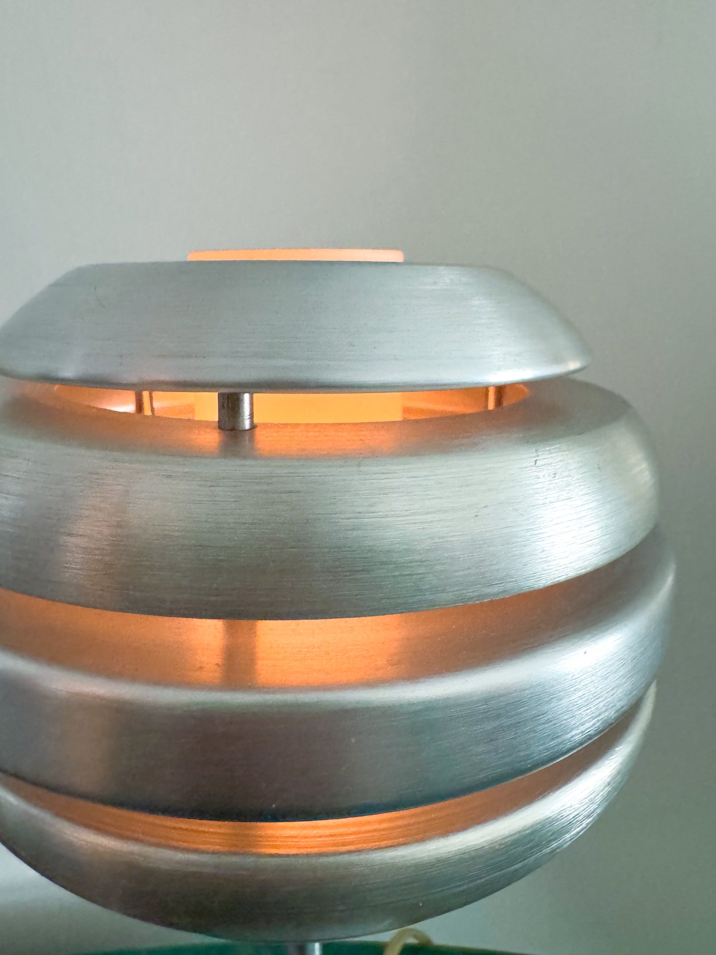 Eglo ‘Mercur’ Brushed-Aluminium Ring Lamp, Austrian Space-Age 1960s Table Light