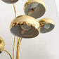Vintage 70s Brass Waterfall Lamp Mid century — Heavy , 5 light bulbs