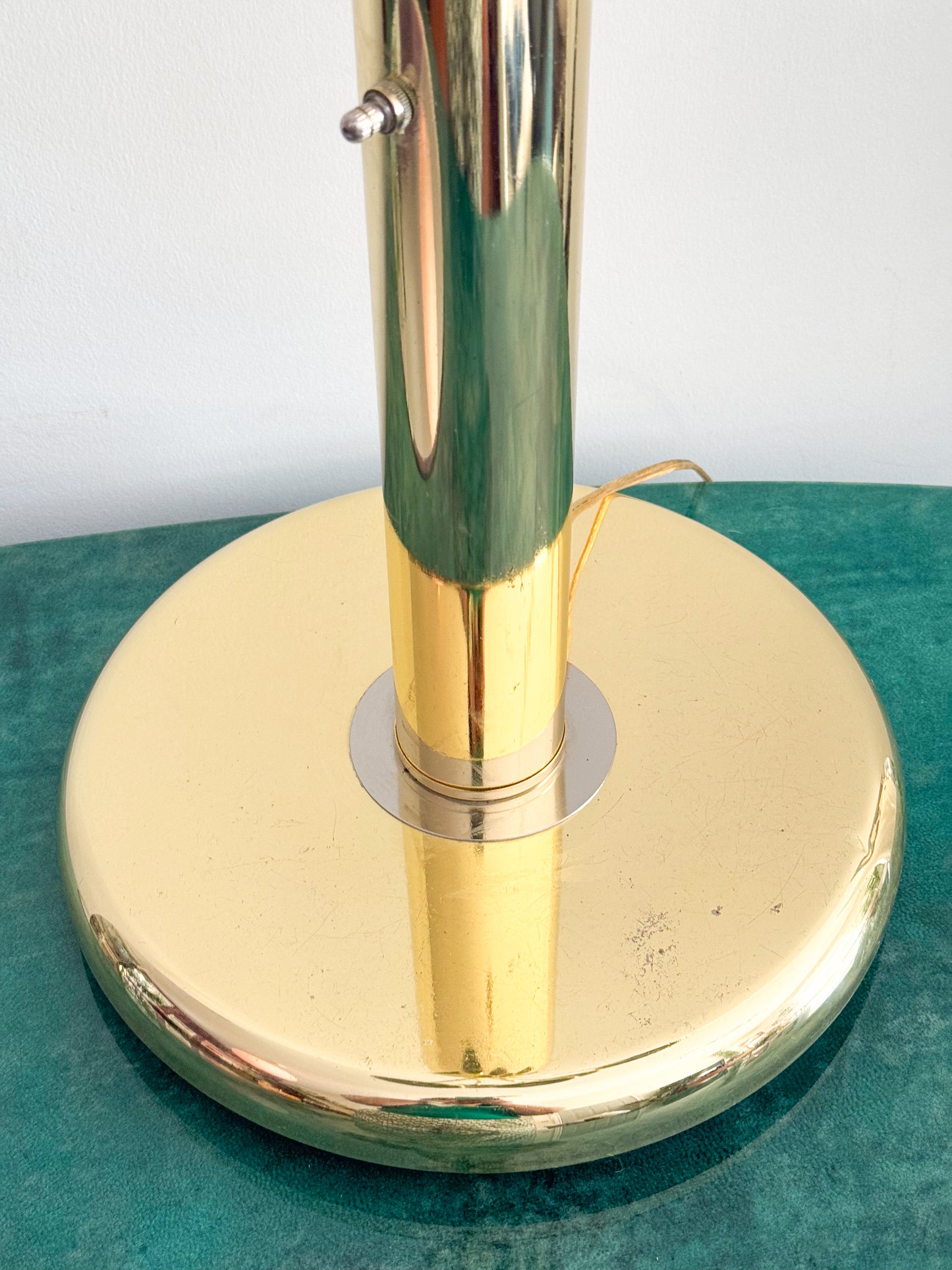 Vintage 70s Brass Waterfall Lamp Mid century — Heavy , 5 light bulbs