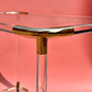 1970s Hollywood Regency Lucite & Brass Bar Cart with Glass and Mirrored Shelves