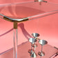 1970s Hollywood Regency Lucite & Brass Bar Cart with Glass and Mirrored Shelves