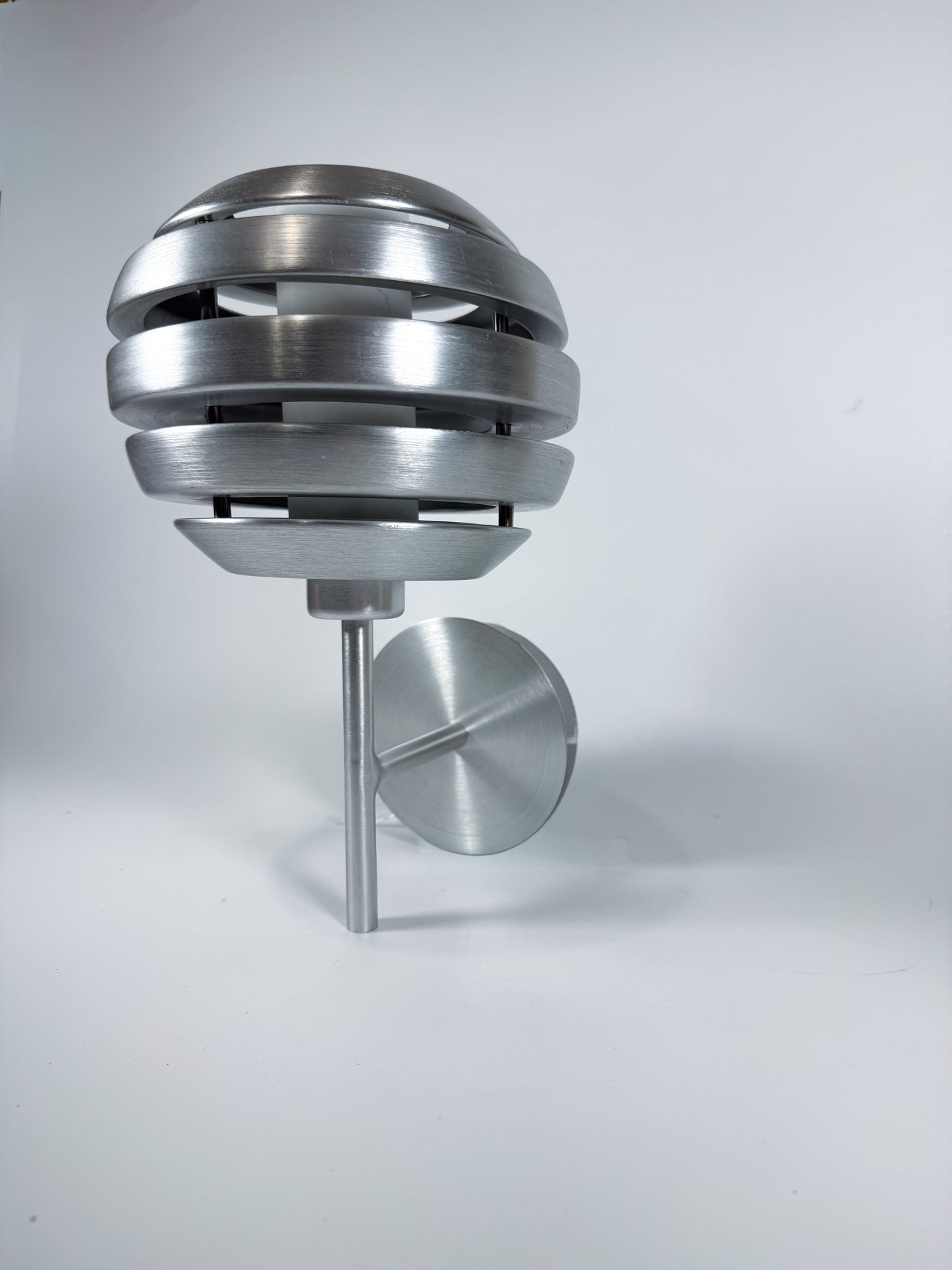 Eglo “Mercur” Brushed Aluminum Space Age Wall Light Sconce, Austria