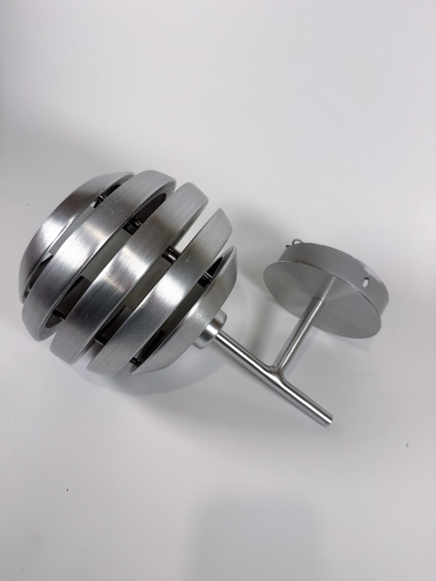 Eglo “Mercur” Brushed Aluminum Space Age Wall Light Sconce, Austria