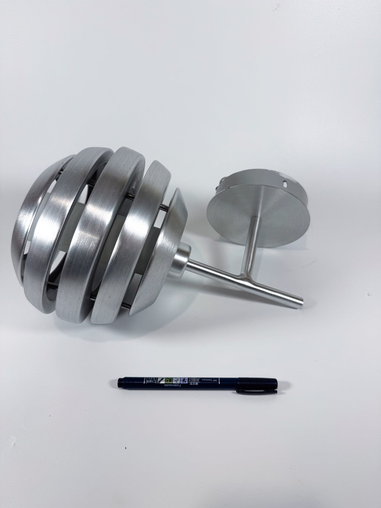 Eglo “Mercur” Brushed Aluminum Space Age Wall Light Sconce, Austria