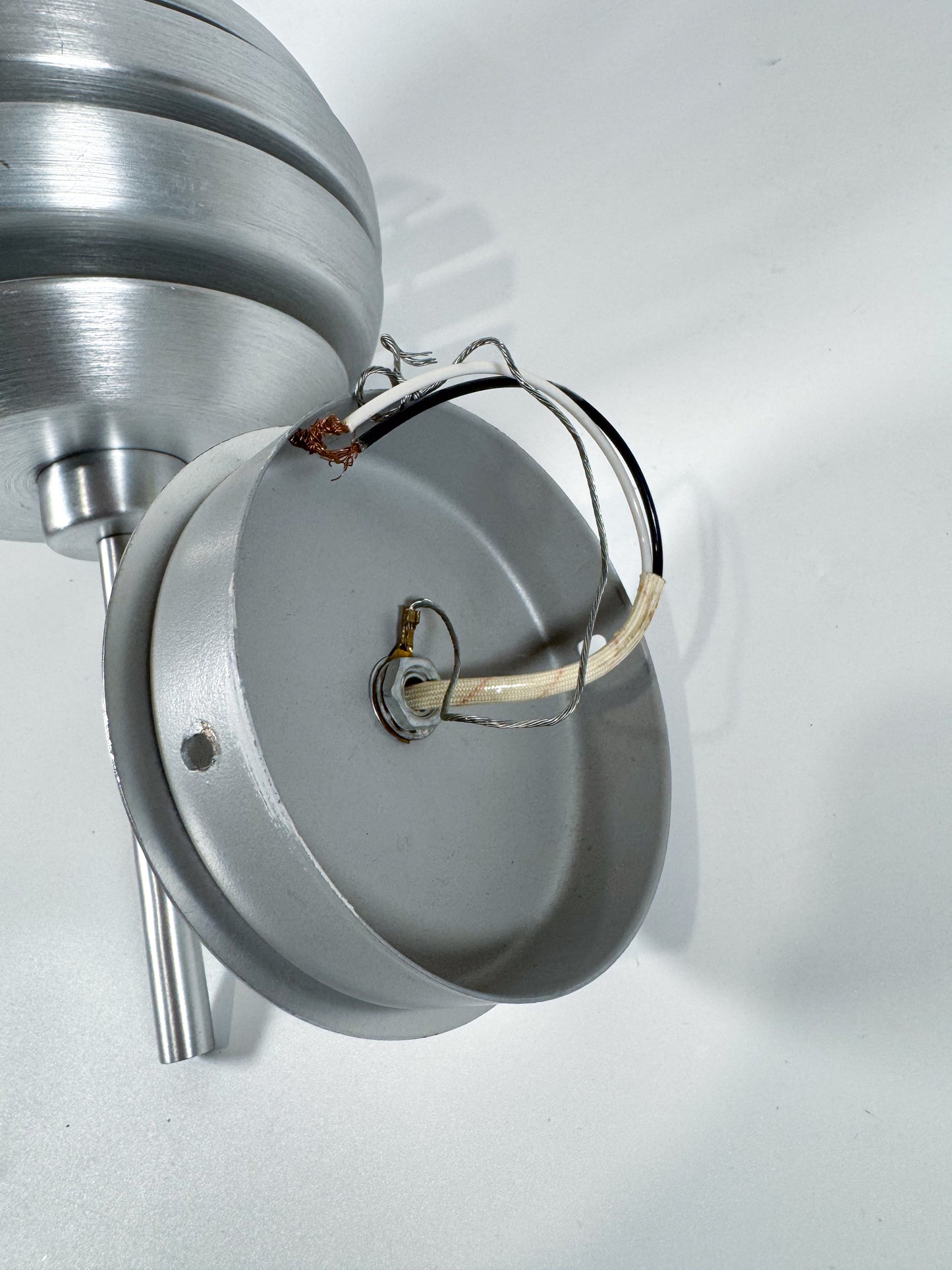 Eglo “Mercur” Brushed Aluminum Space Age Wall Light Sconce, Austria