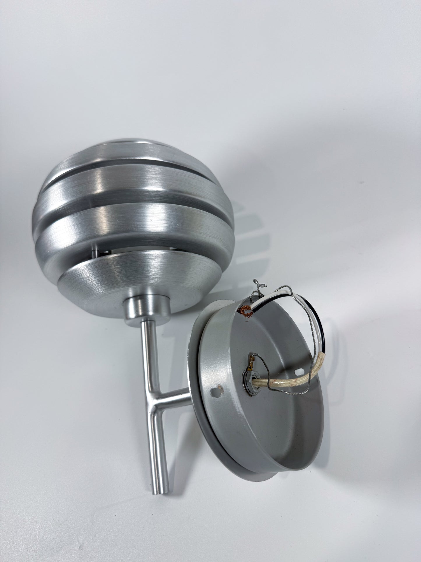 Eglo “Mercur” Brushed Aluminum Space Age Wall Light Sconce, Austria