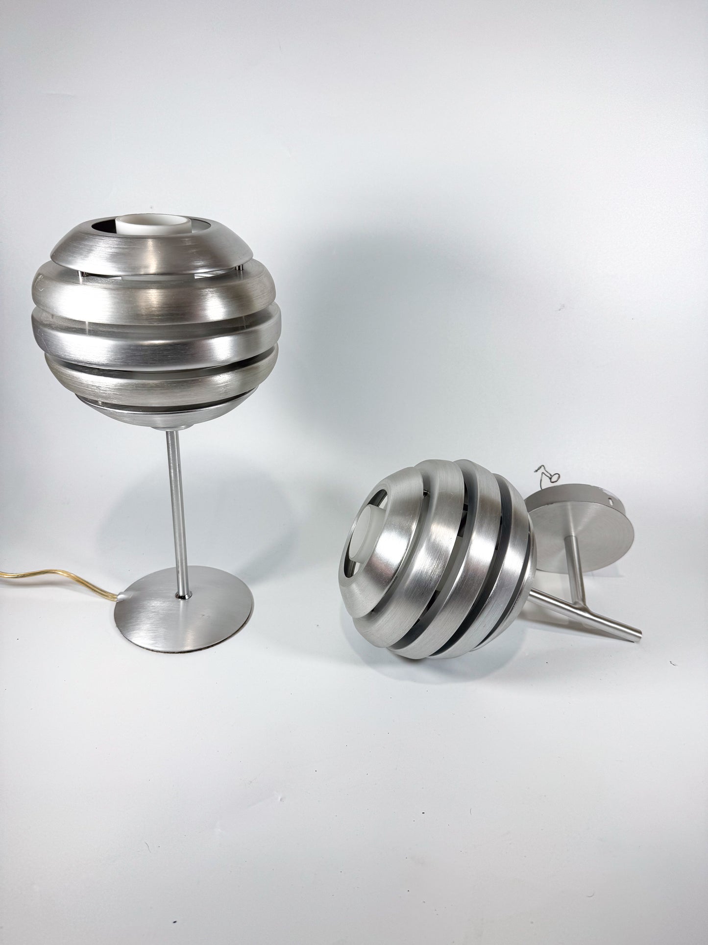 Eglo “Mercur” Brushed Aluminum Space Age Wall Light Sconce, Austria