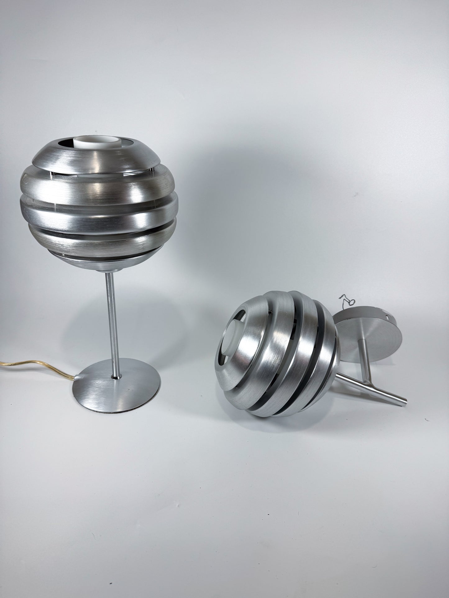 Eglo ‘Mercur’ Brushed-Aluminium Ring Lamp, Austrian Space-Age 1960s Table Light