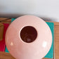 Large Vintage 1980s Bubblegum Pink Postmodern Celadon Sphere Vase by Haege