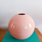 Large Vintage 1980s Bubblegum Pink Postmodern Celadon Sphere Vase by Haege