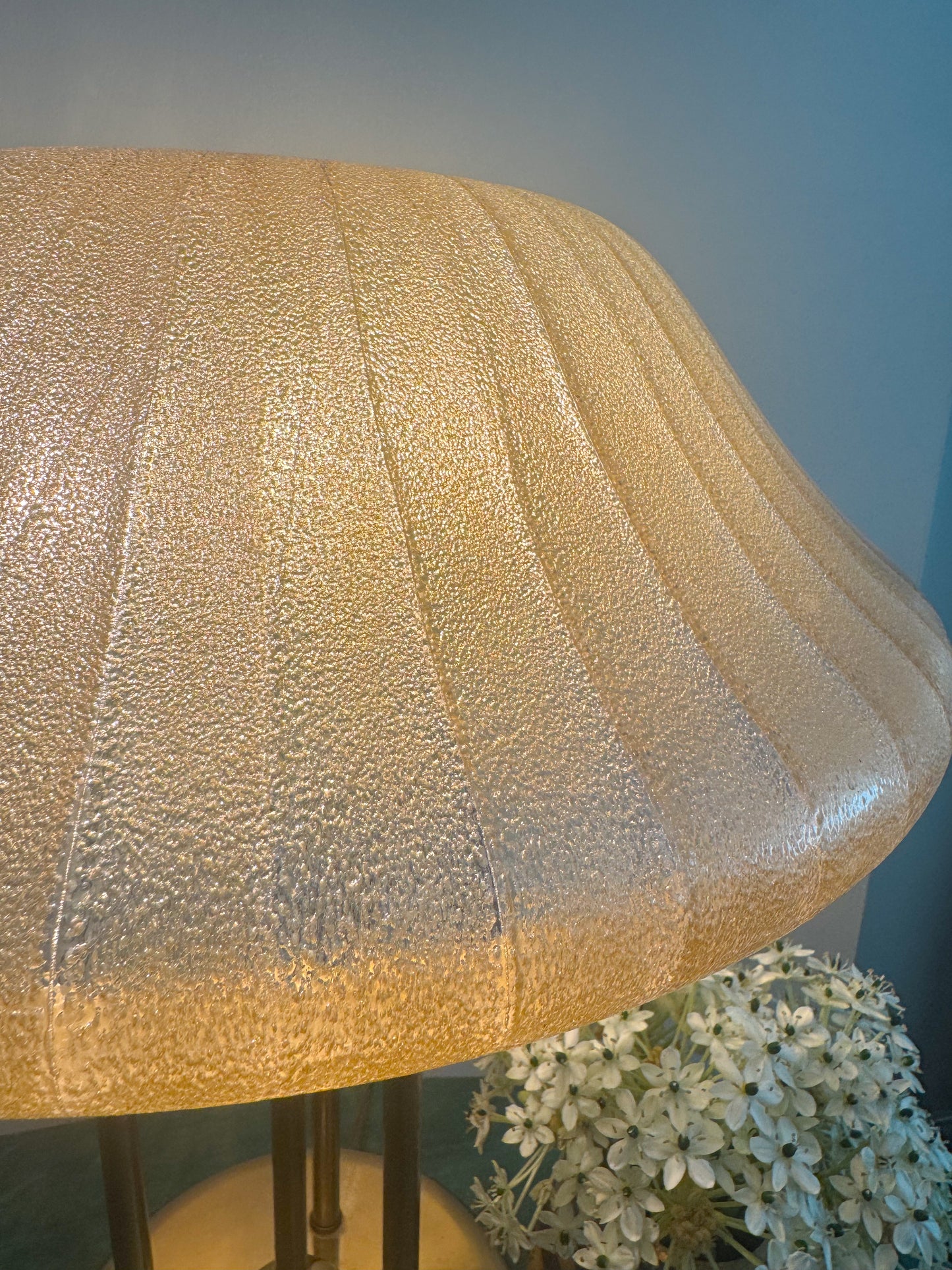 Vintage 1970's Mushroom Brass Lamp Plastic
