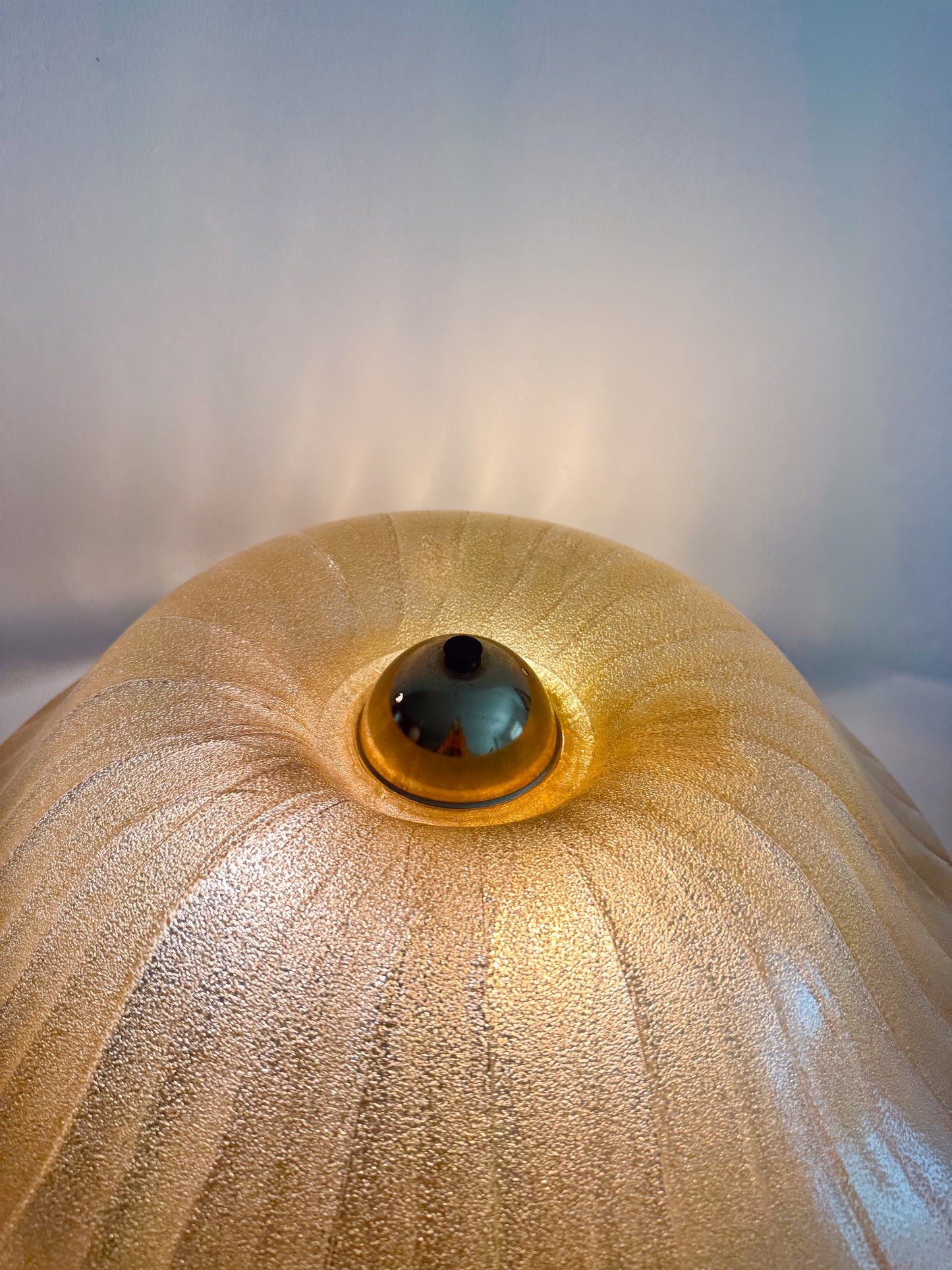 Vintage 1970's Mushroom Brass Lamp Plastic