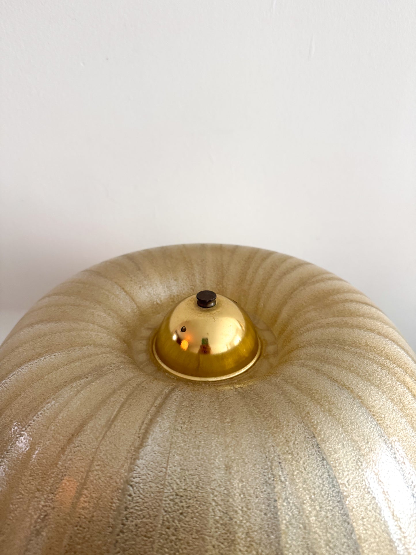 Vintage 1970's Mushroom Brass Lamp Plastic