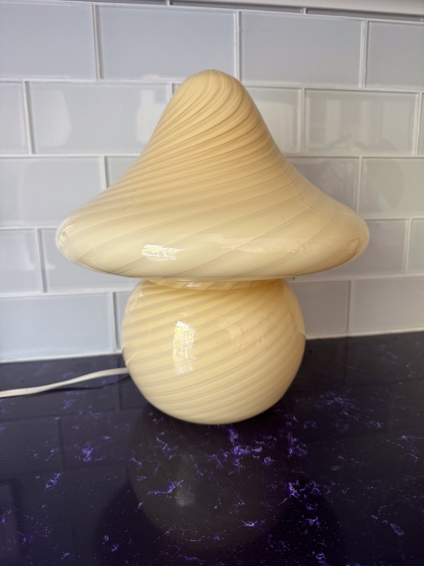 Vintage Yellow Murano Mushroom Lamp