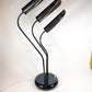 1980s Postmodern Black and Gold Sculptural Table Lamp with 3-Light Settings