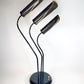 1980s Postmodern Black and Gold Sculptural Table Lamp with 3-Light Settings
