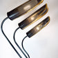 1980s Postmodern Black and Gold Sculptural Table Lamp with 3-Light Settings