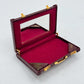 Mini Briefcase Business Card Holder Burgundy Faux-Croc — NOS with Mirror 1990s