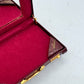 Mini Briefcase Business Card Holder Burgundy Faux-Croc — NOS with Mirror 1990s