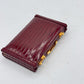 Mini Briefcase Business Card Holder Burgundy Faux-Croc — NOS with Mirror 1990s