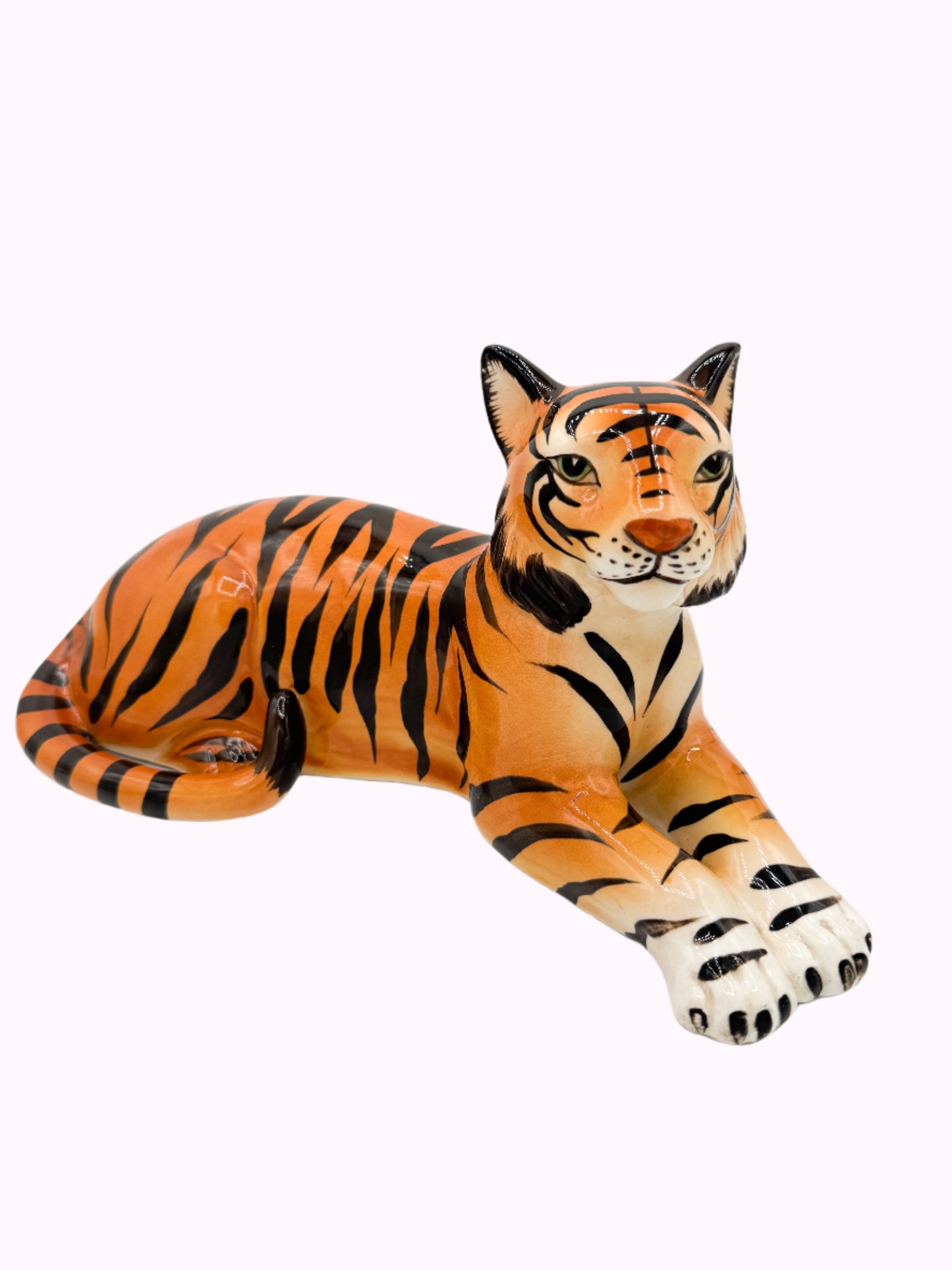 Vintage Hand Painted Tiger Sculpture