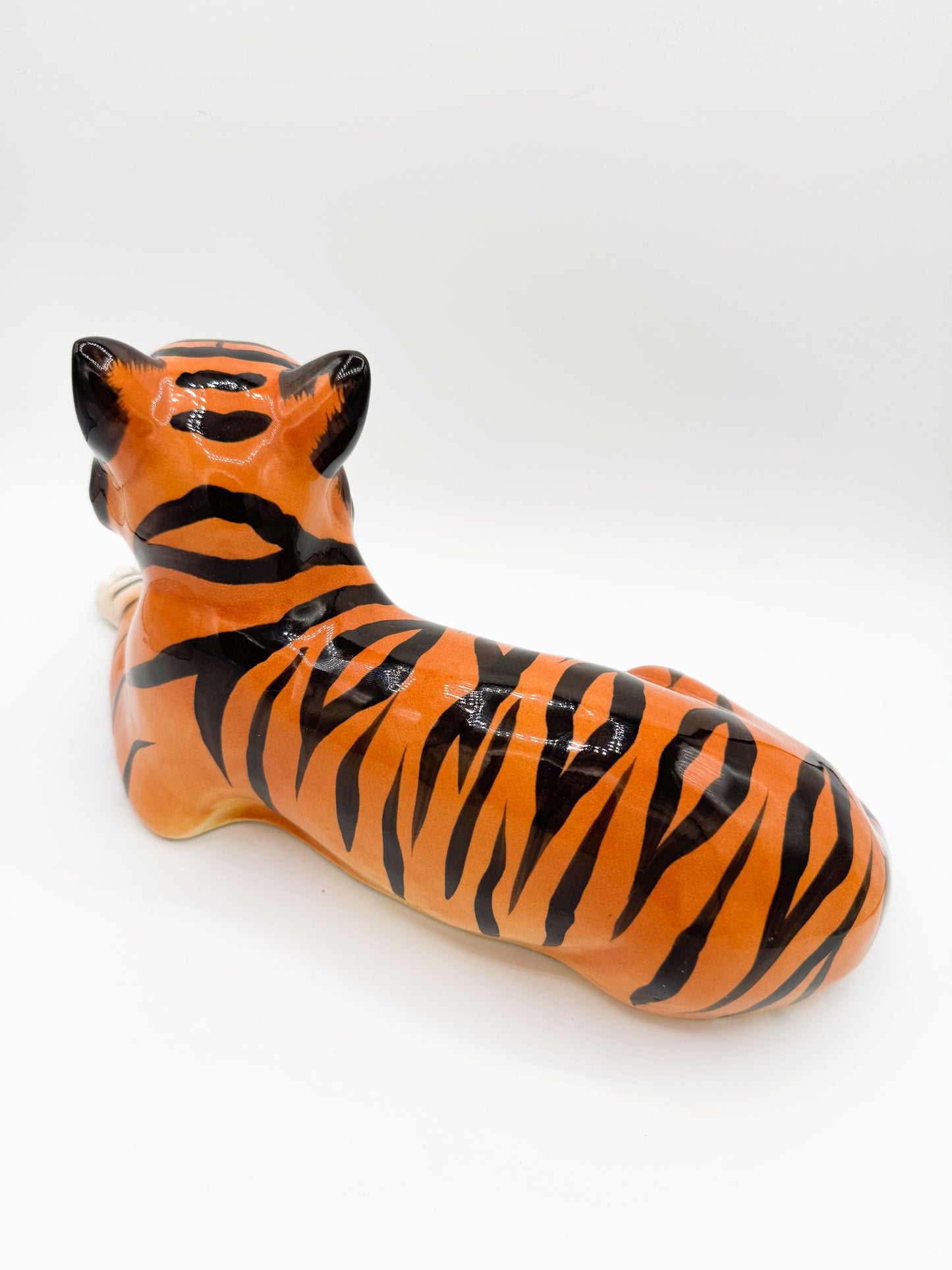 Vintage Hand Painted Tiger Sculpture