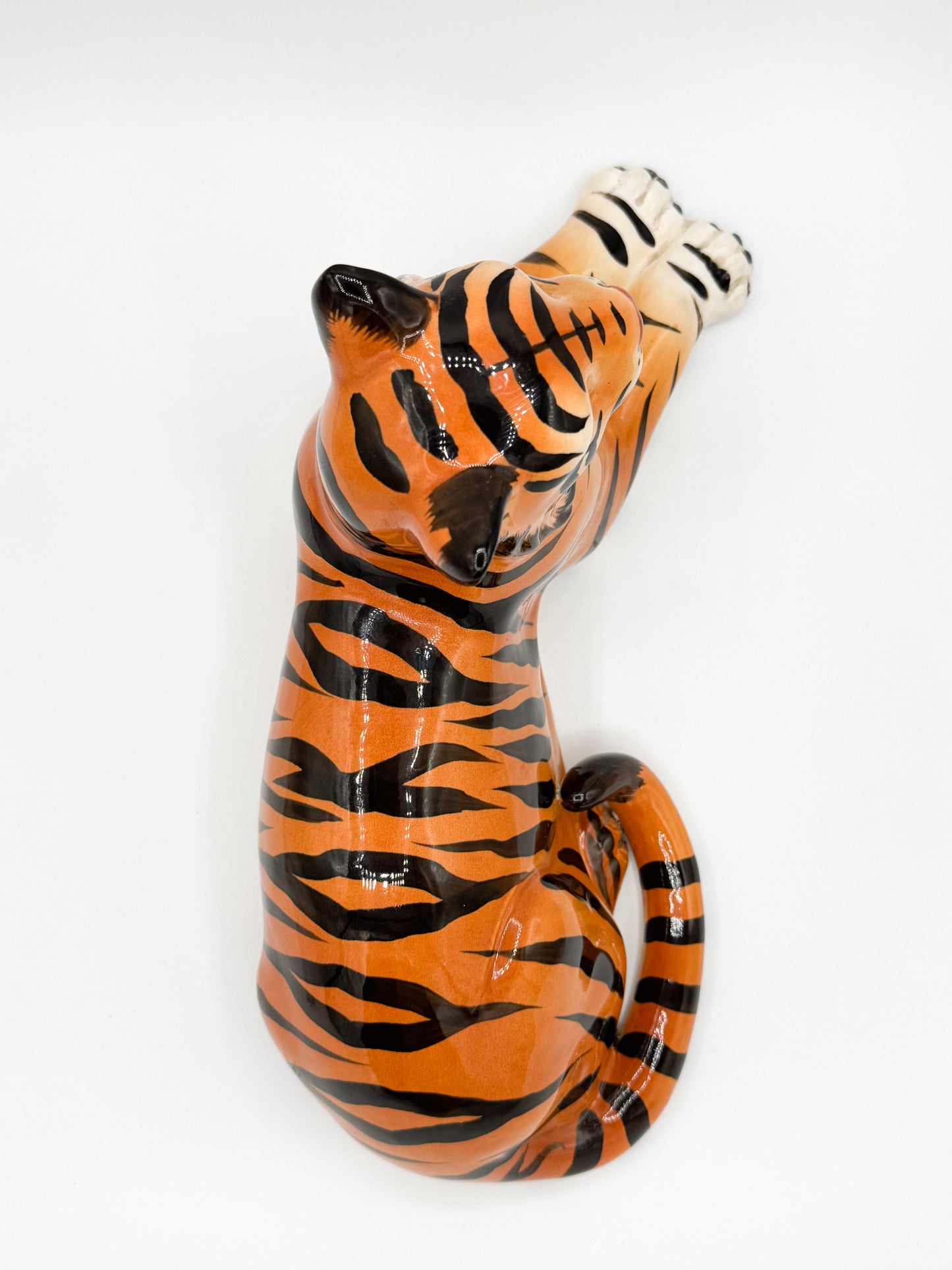 Vintage Hand Painted Tiger Sculpture