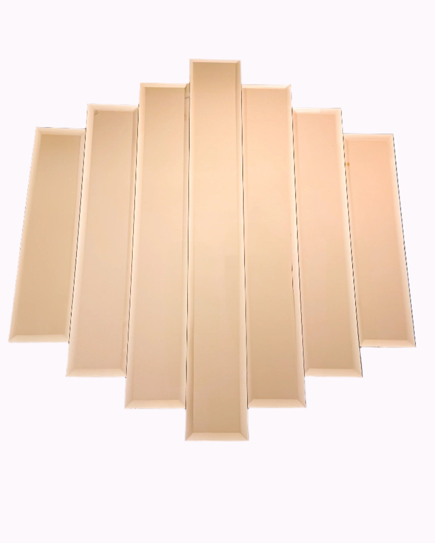 Art Deco Tinted Pink Brown Panel Wall Mirror 1980