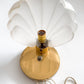 Rare Shell 1980s Glass and Brass Art Deco Table Lamp – Dimmable