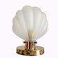 Rare Shell 1980s Glass and Brass Art Deco Table Lamp – Dimmable