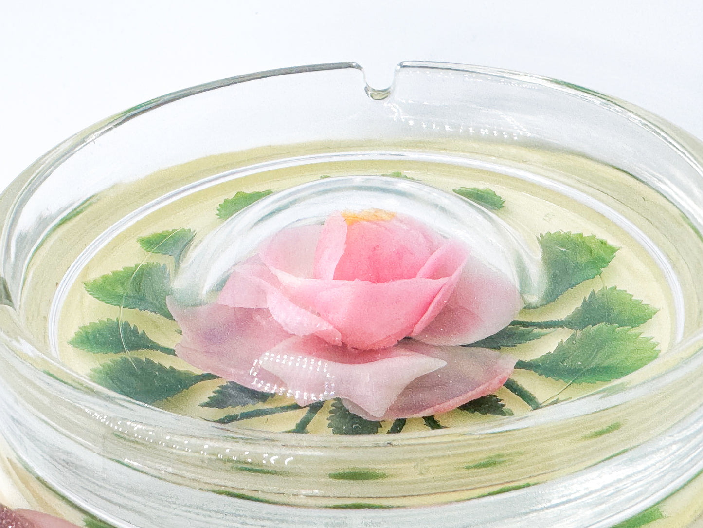 Flower Pink Rose Encapsulated Ashtray