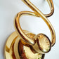 Hollywood Regency 4 Egoluce Wall Light Sconces, Brass, Glass, Italy, 1980s