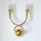Hollywood Regency 4 Egoluce Wall Light Sconces, Brass, Glass, Italy, 1980s