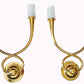 Hollywood Regency 4 Egoluce Wall Light Sconces, Brass, Glass, Italy, 1980s