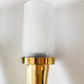 Hollywood Regency 4 Egoluce Wall Light Sconces, Brass, Glass, Italy, 1980s