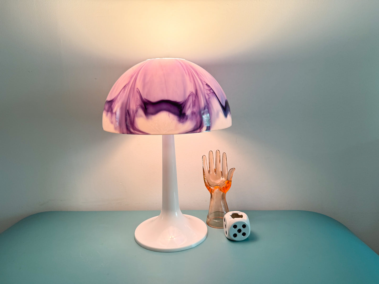 Vintage Space Mushroom Purple Table Lamps