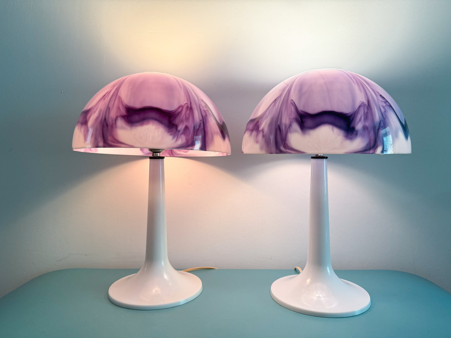 Vintage Space Mushroom Purple Table Lamps